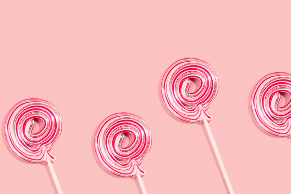 Pink candy lollipops