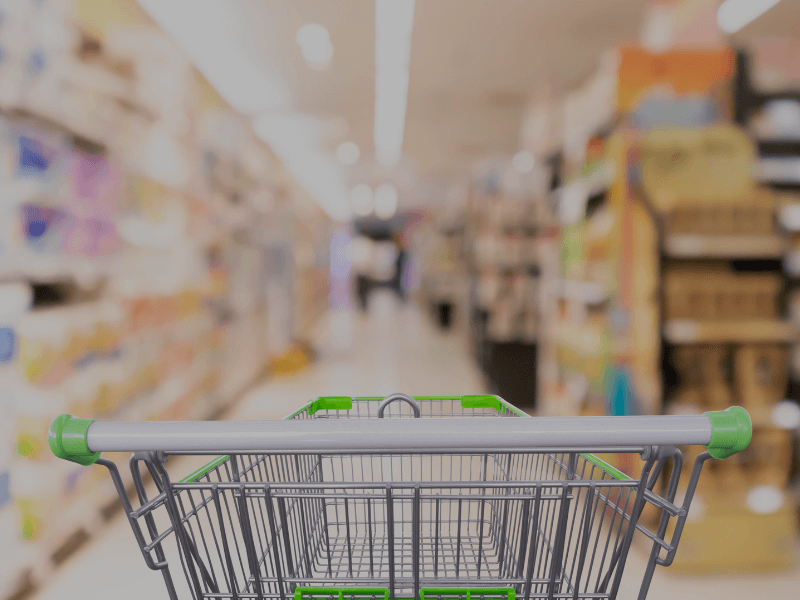 grocery cart in the aisle