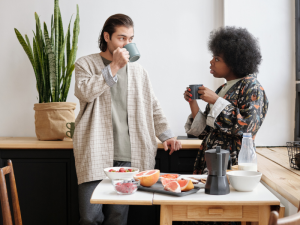 couple having morning tea